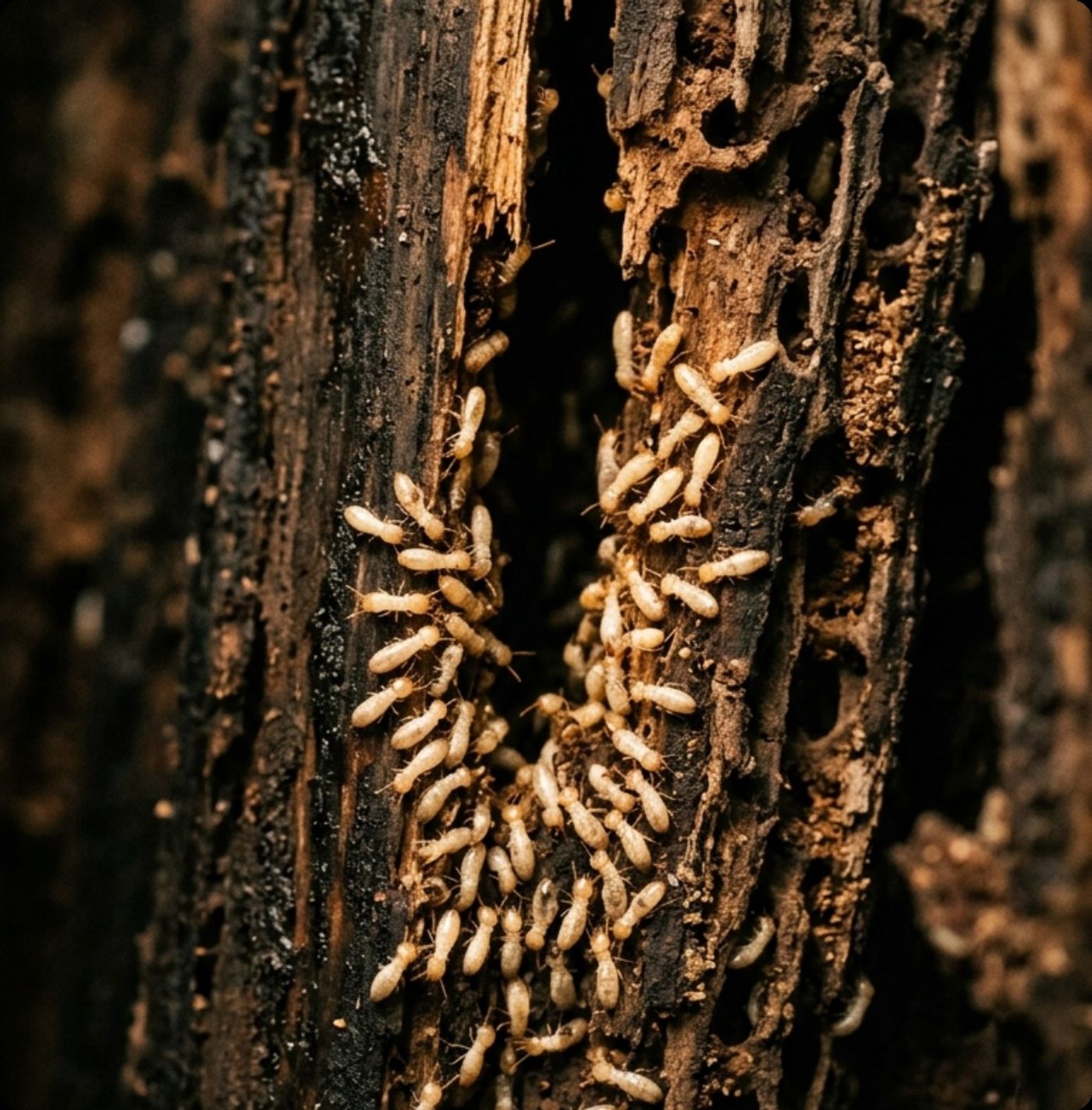 Termite structural damage in Arizona home